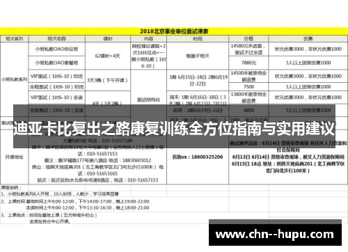 迪亚卡比复出之路康复训练全方位指南与实用建议